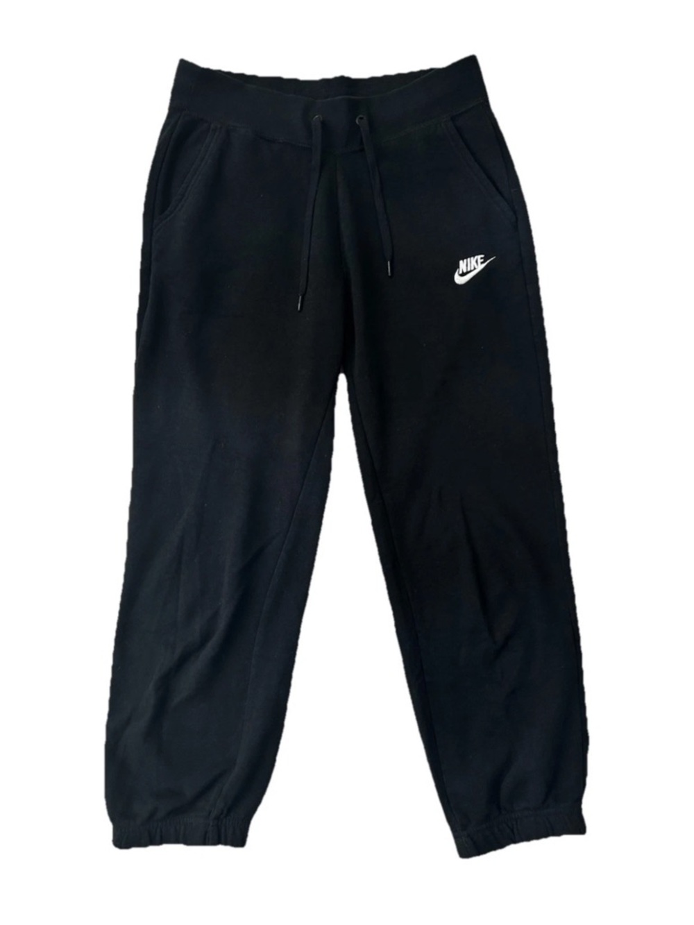 Nike Sportswear Essential Fleece Joggers Women XS Black Sun Faded Vintage Wash